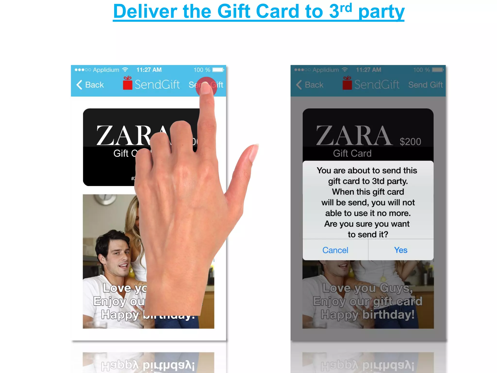 Deliver the Gift Card to 3rd party  