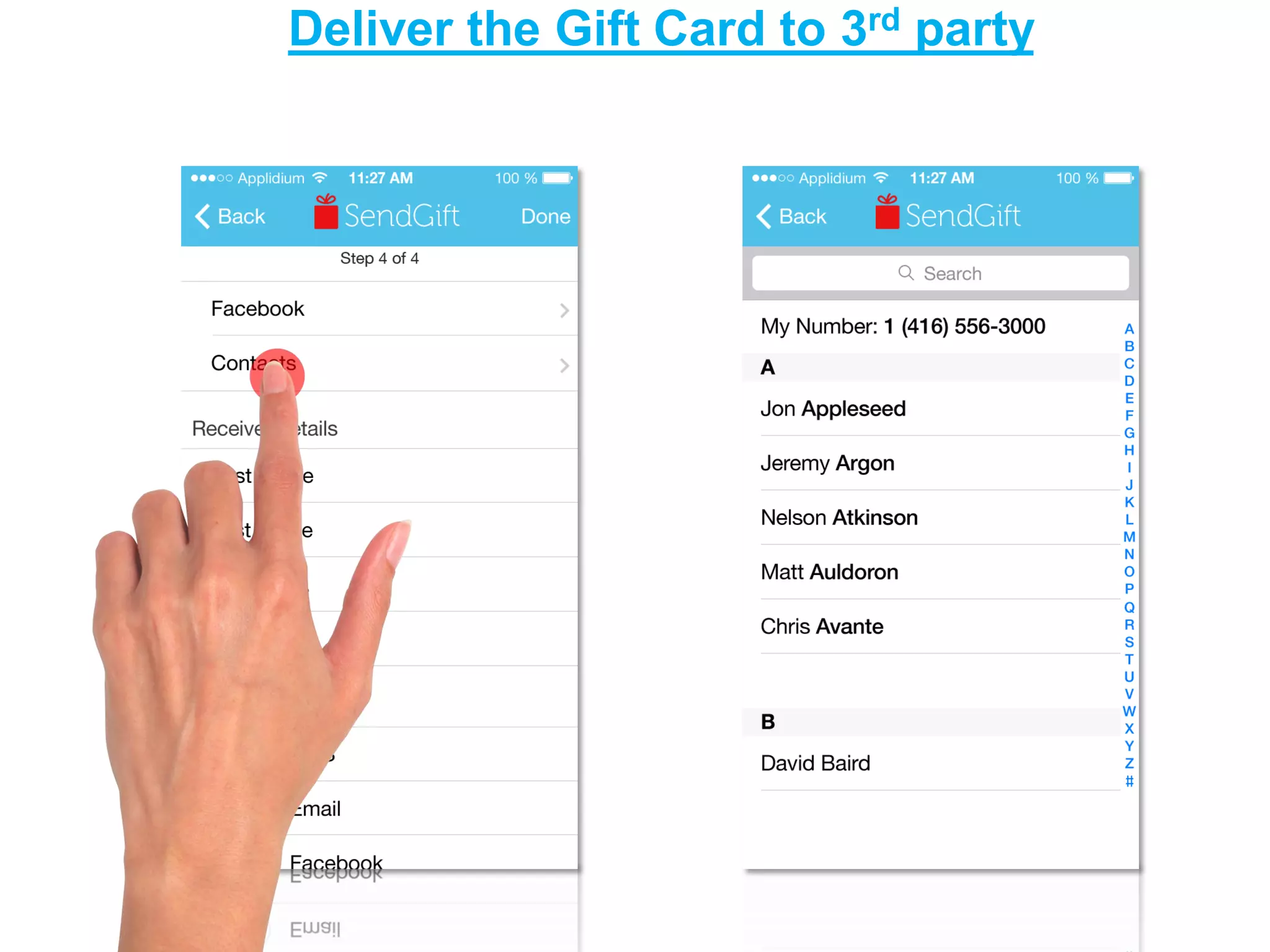 Deliver the Gift Card to 3rd party  