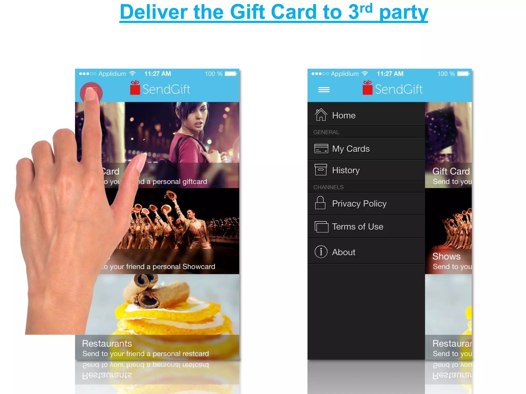 Deliver the Gift Card to 3rd party  