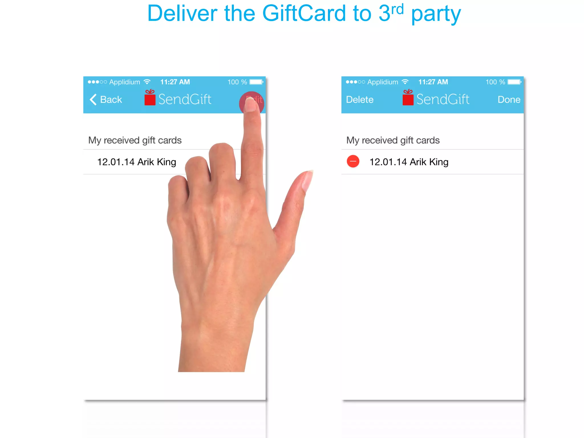 Deliver the GiftCard to 3rd party  