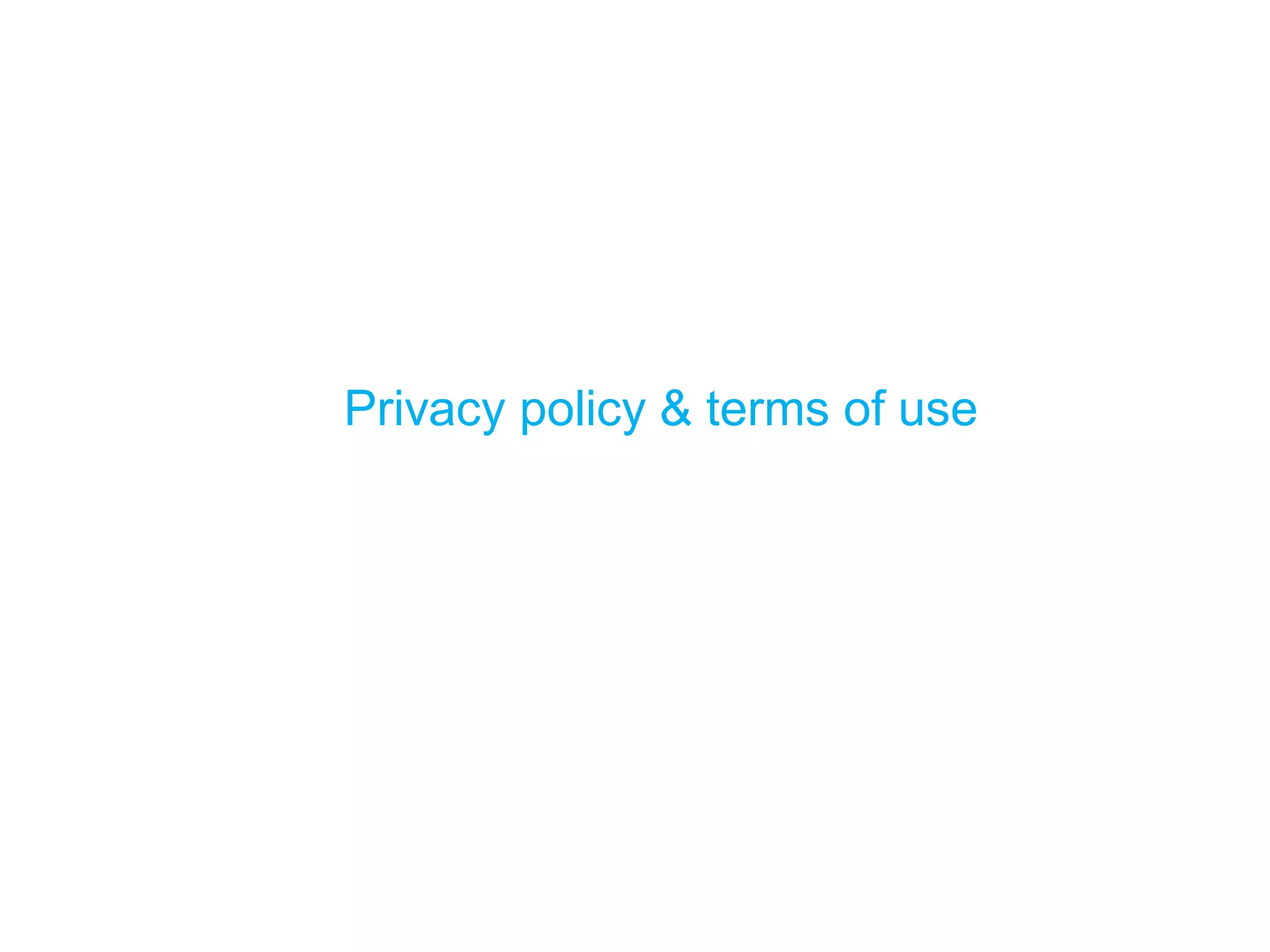 Privacy policy & terms of use  