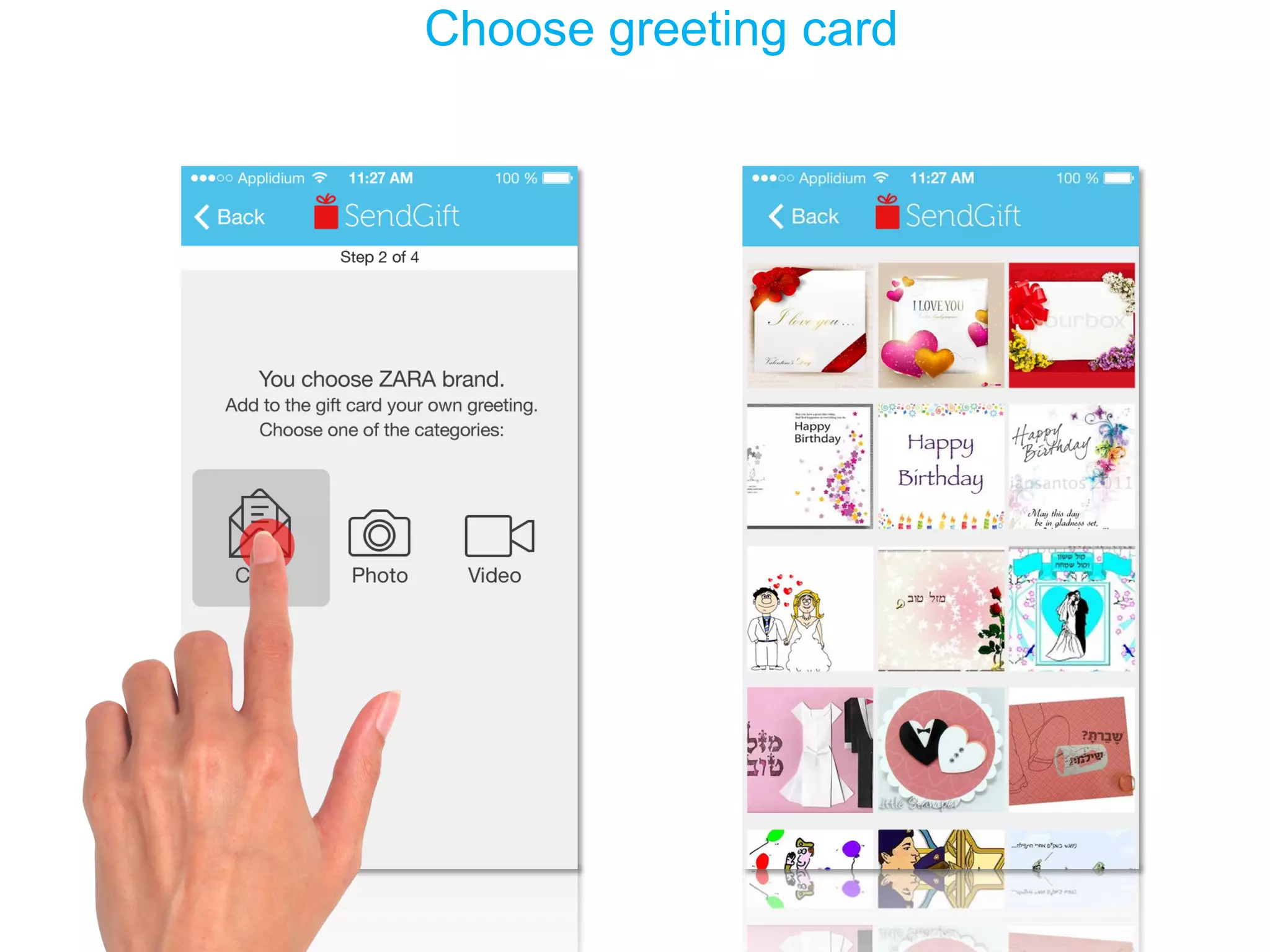 Choose greeting card  