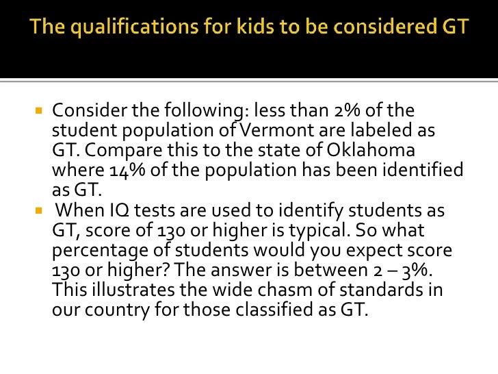 Br 10 The Qualifications For Kids To Be Considered Gt