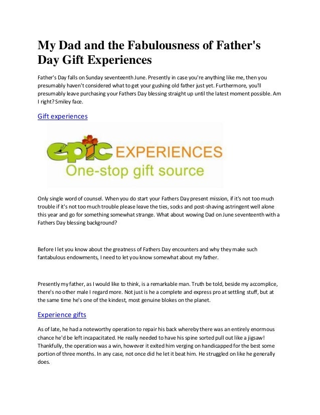 fathers day experience gifts