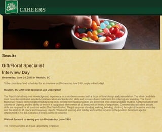 Gift floral specialist job mauldin sc new grocery market   store opening career event 06 24-15