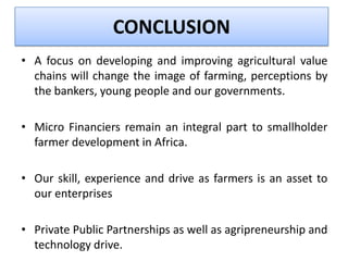 Gift mafuleka :cutting edge agric value chain financing | PPTX