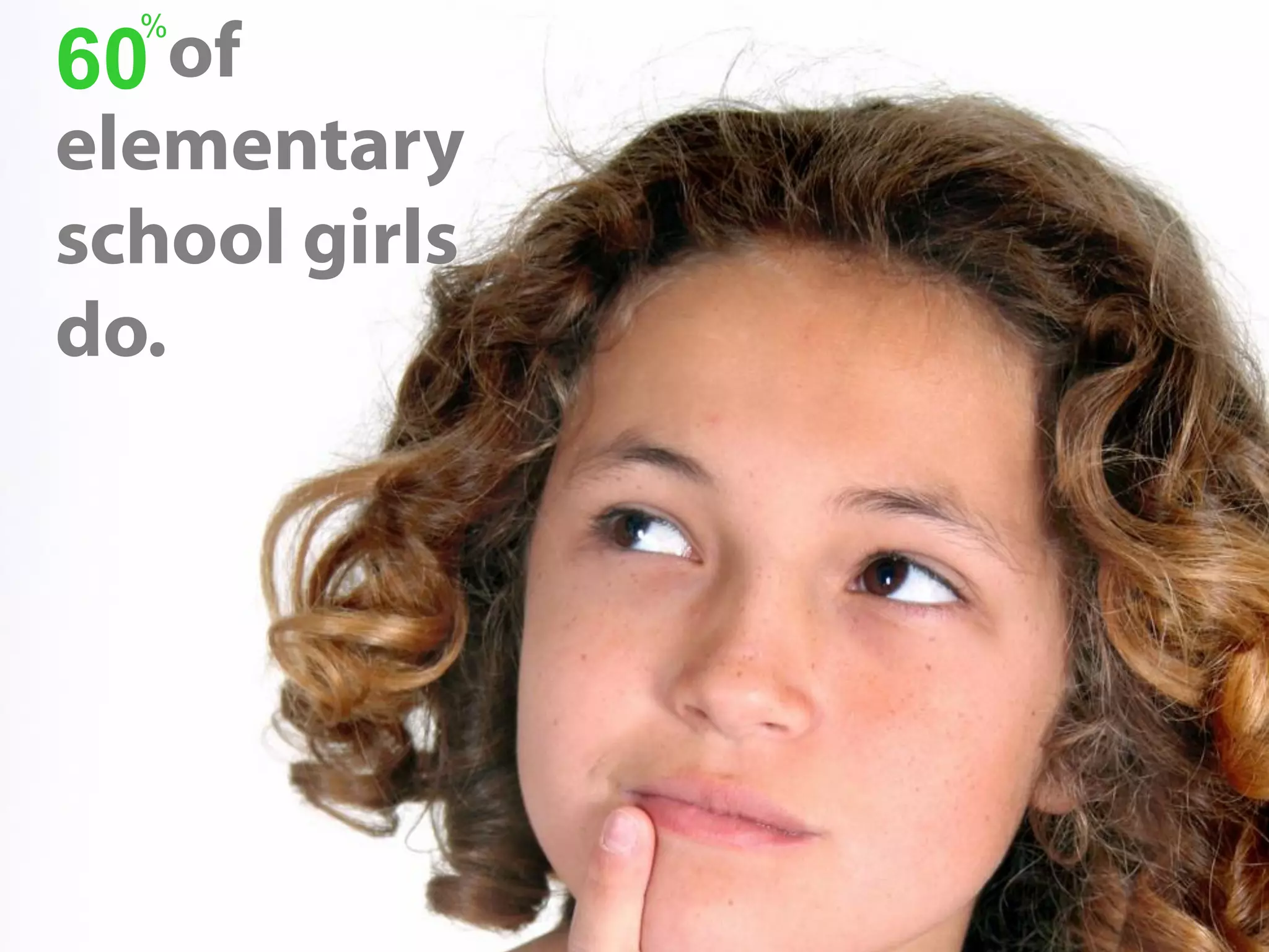 of
elementary
school girls
do.
60
%
 