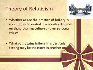 To provide members of the organisation and other interested persons, to make ethical choices in the way they carry out their work.UtilitarianismUtilitarianism has its roots in 18th and 19th century social and political philosophyDecide what to do by considering the consequences of our actions.(Consequentialism) Under this philosophy, by making a costs and benefits analysis and decisions that promote the greatest amount of values for the greatest number of people is the most reasonable decision from an ethical point of view.