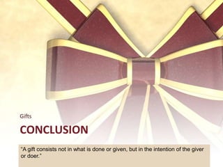 ImplicationsGiftCulture of the society to offer gift, to strengthen relationshipBriberyMoney was a gift but informally it may be interpreted  as bribe