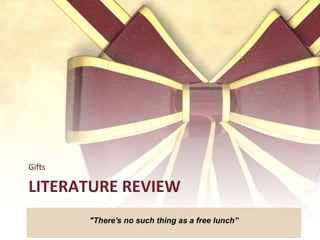 Gift GivingA Gift is something given voluntarily without payment in return, as to show favor towards someone, honor an occasion, or make a gesture of assistance – dictionary.com def.Examples of popular business gifts:Company branded items like pen, mug, t-shirts, umbrella etc.Business card holder for company’s clients, paperweightWine or fine liquorTickets Books