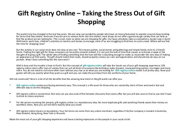 Gift Registry Online