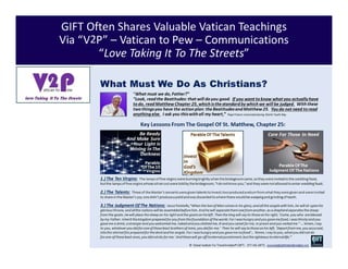 3
GIFT Often Shares Valuable Vatican Teachings
Via “V2P” – Vatican to Pew – Communications
“Love Taking It To The Streets”
 