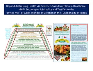 Beyond Addressing Health via Evidence-Based Nutrition in Healthcare,
MHFL Encourages Spirituality and Testifies to the
“Divine Mix” of God’s Wonder of Creation in the Functionality of Foods
 