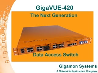GigaVUE-420 The Next Generation  Gigamon Systems A Network Infrastructure Company Data Access Switch  