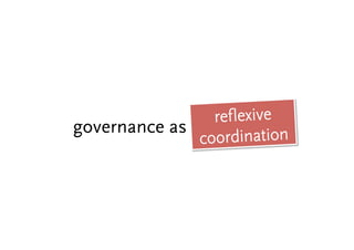 ref lexive 
coordination governance as 
 