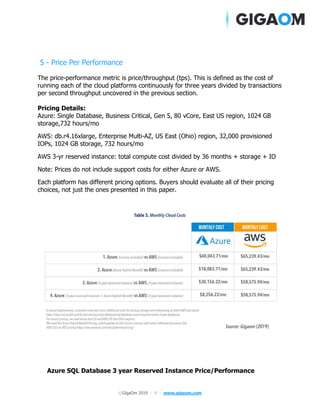 SQL in the cloud performance benchmarks | PDF