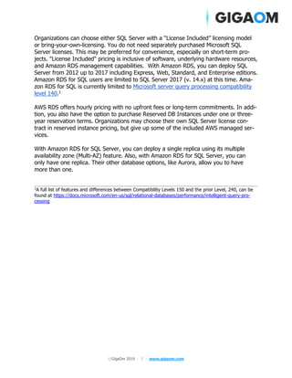 SQL in the cloud performance benchmarks | PDF