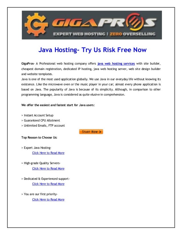 Gigapros Offer Cheap Java Hosting Images, Photos, Reviews