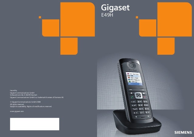 Gigaset E49 Telephone Handset User Guide