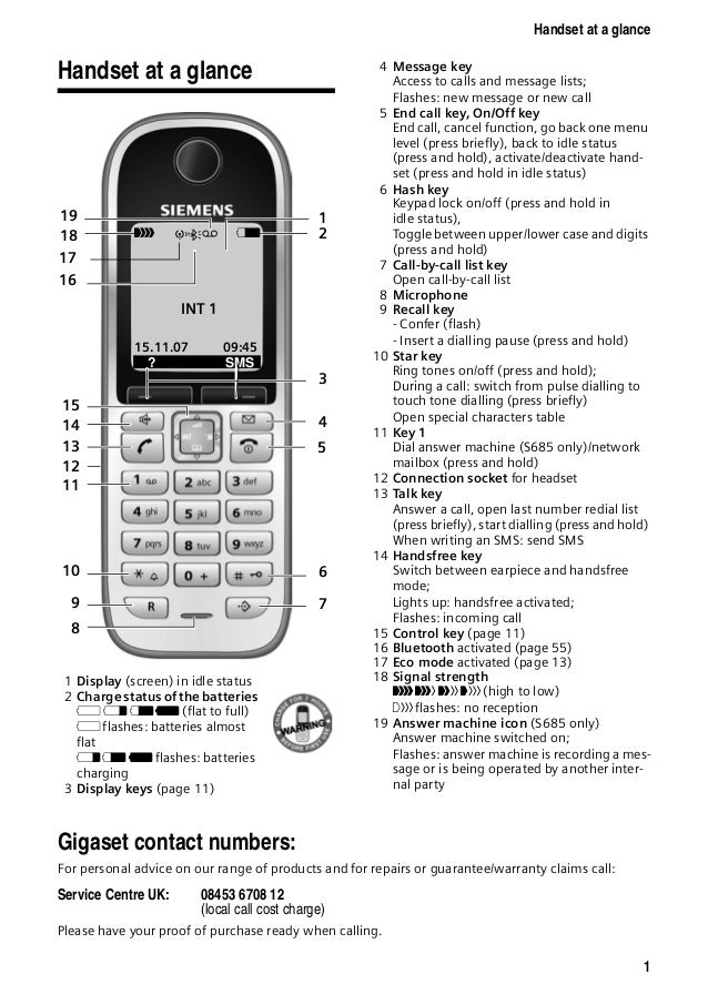 Gigaset s680 s685 telephone user guide