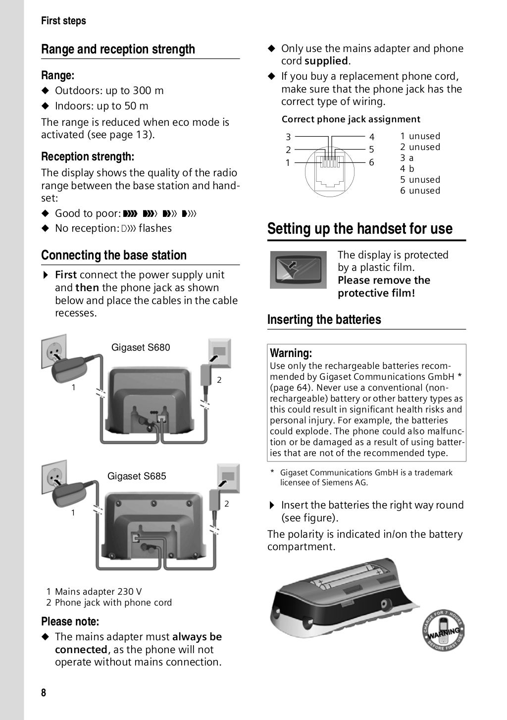 Gigaset s680 s685 telephone user guide