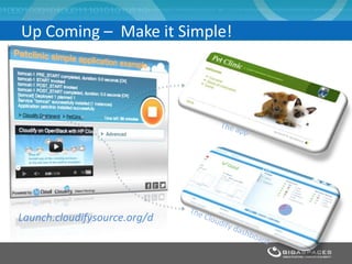 Up Coming – Make it Simple!
Launch.cloudifysource.org/d
 