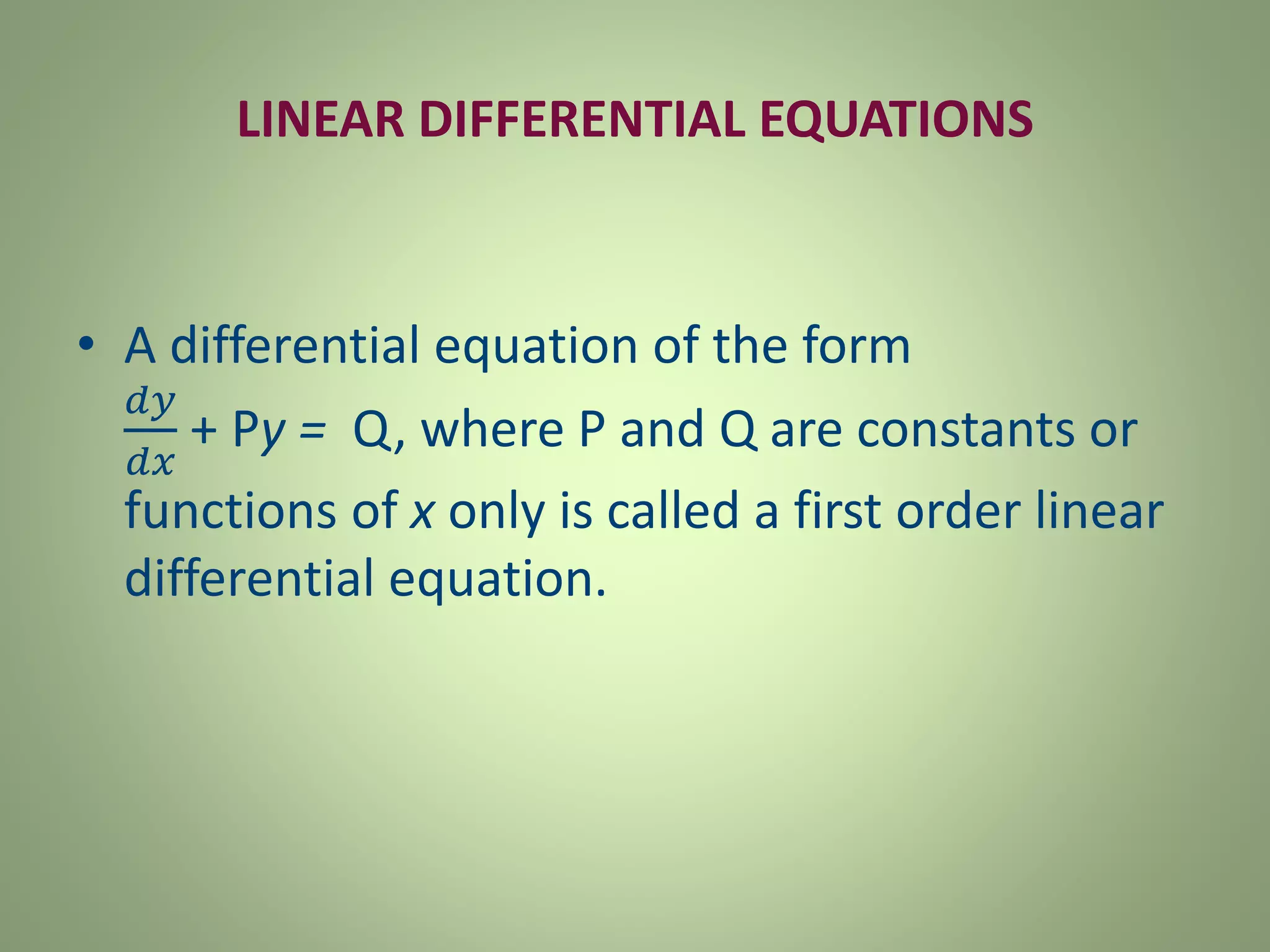 Differential equations | PPTX