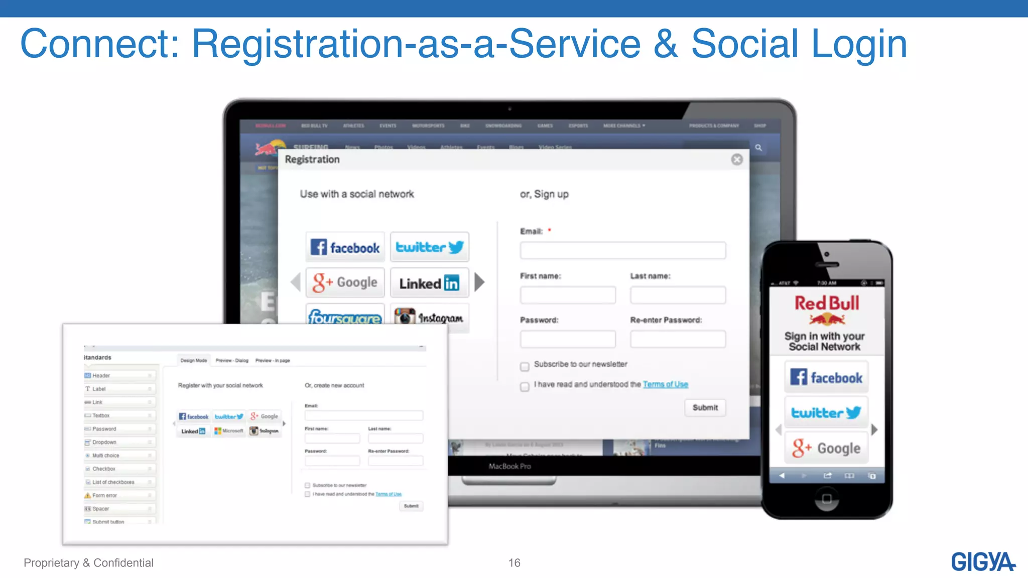 Proprietary & Confidential 16
Connect: Registration-as-a-Service & Social Login!
 