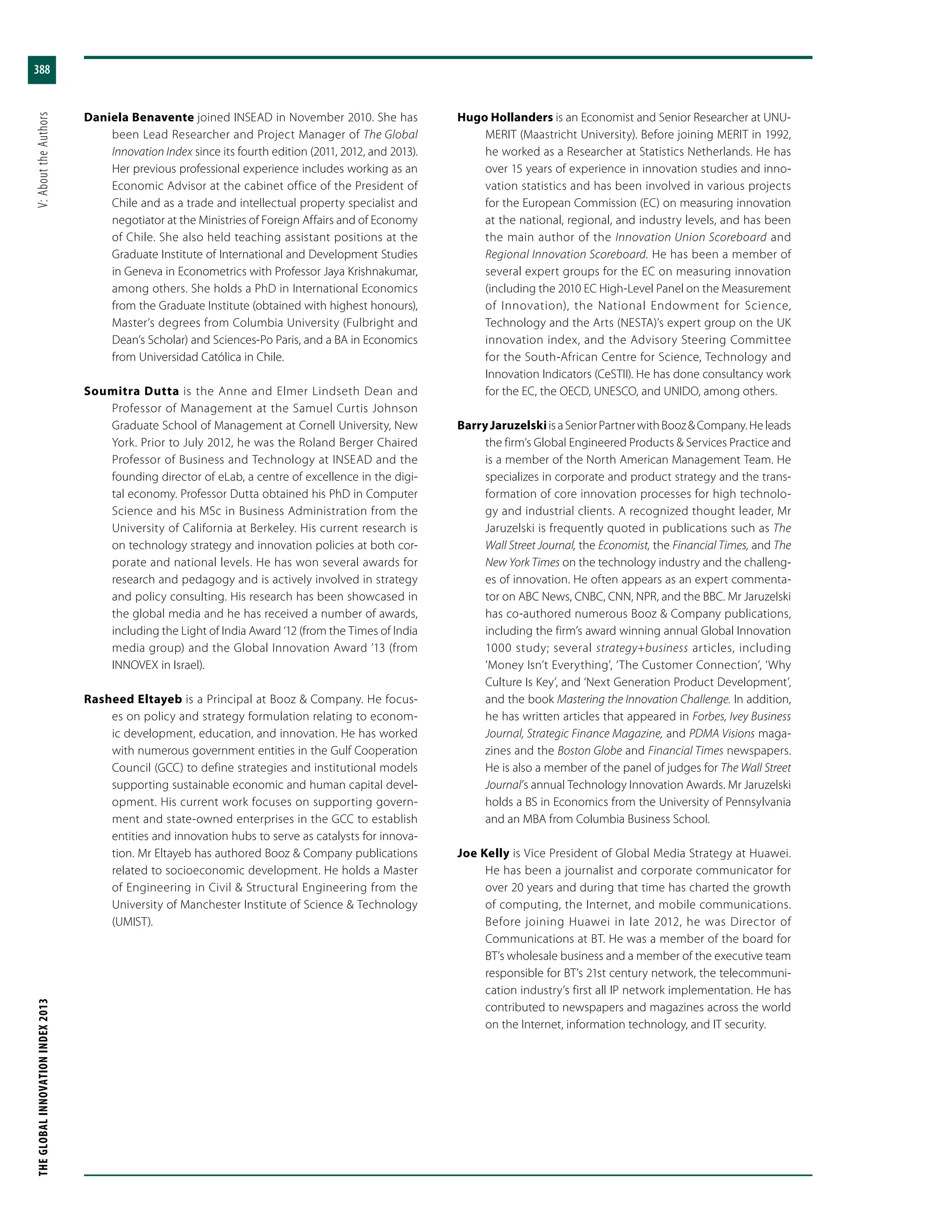 The Global Innovation Index 2013