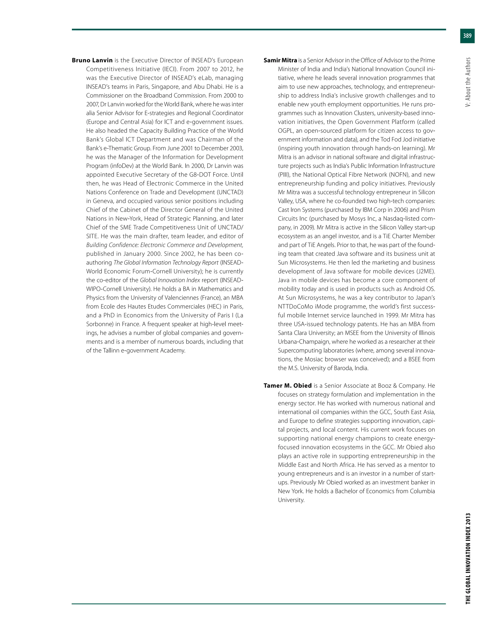 The Global Innovation Index 2013