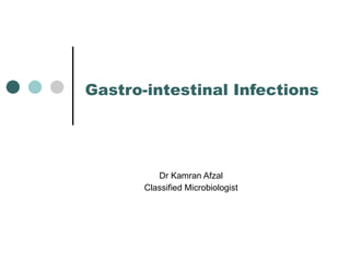Gastro-intestinal Infections Dr Kamran Afzal Classified Microbiologist 