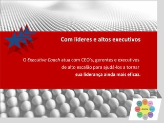 Com líderes e altos executivos


O Executive Coach atua com CEO’s, gerentes e executivos
                  de alto escalão para ajudá-los a tornar
                         sua liderança ainda mais eficaz.
 