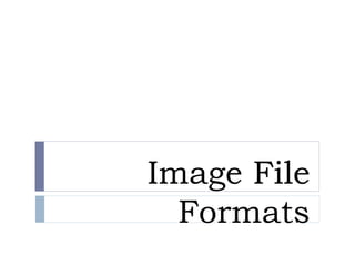 Image File
Formats
 