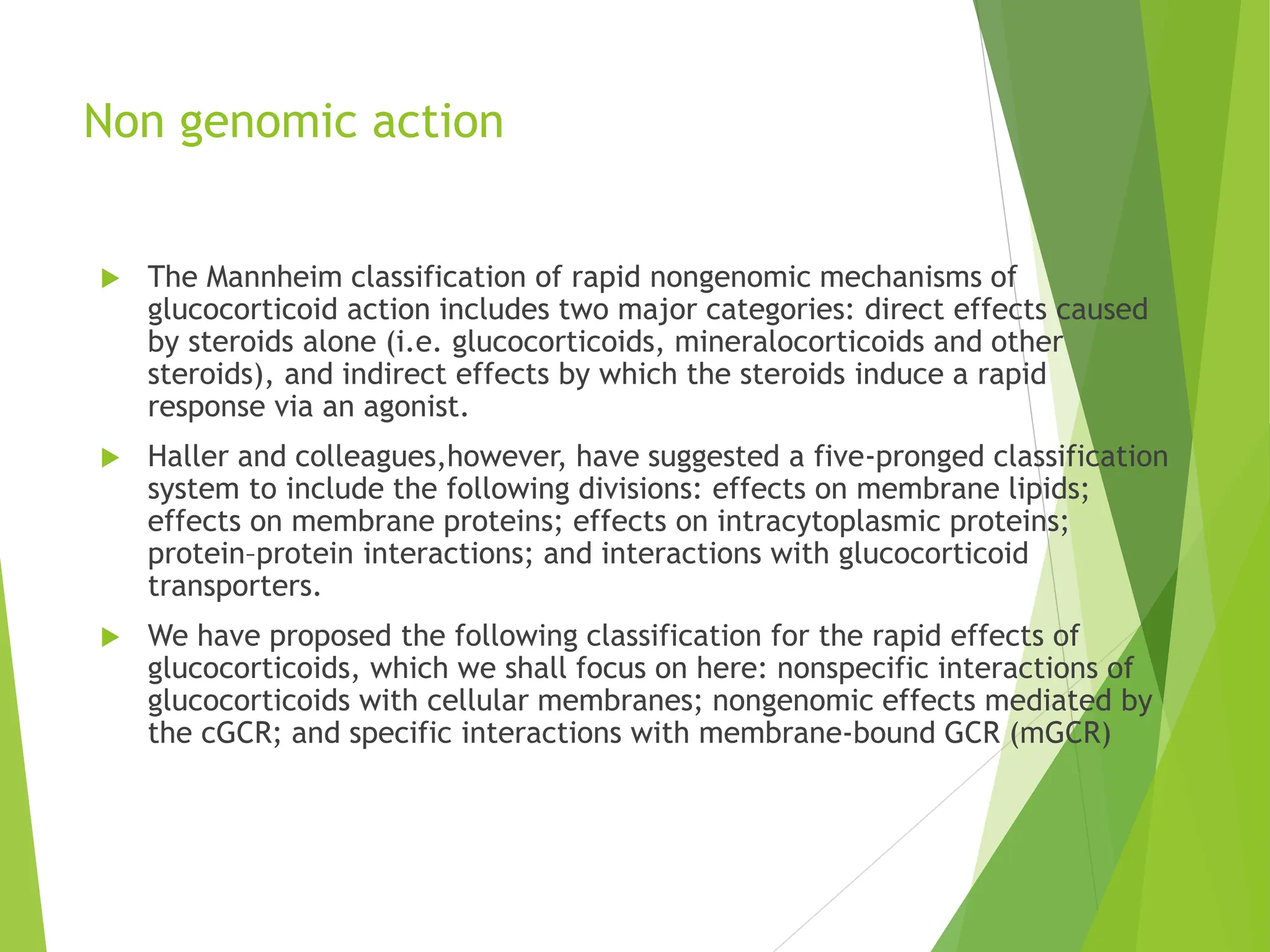 Non genomic effects of corticosteroids ppt | PPTX