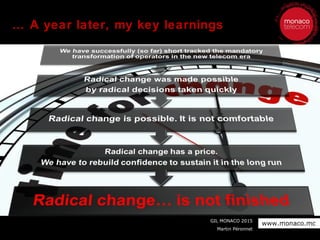 GIL MONACO 2015
Martin Péronnet
www.monaco.mc
… A year later, my key learnings
 