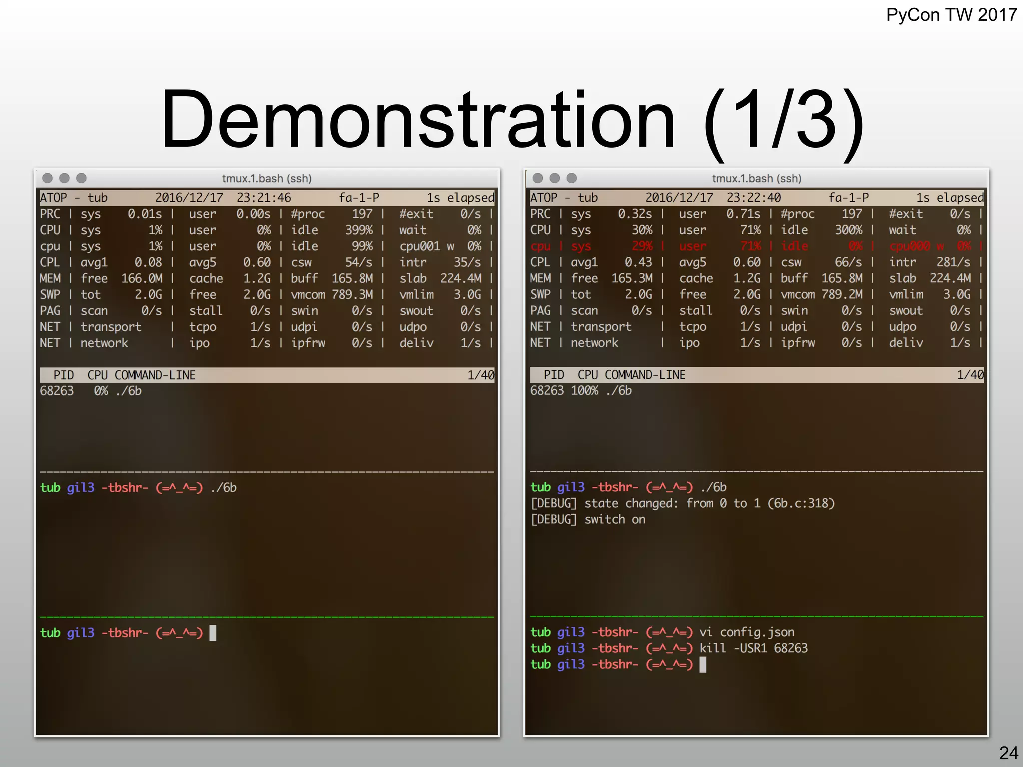 PyCon TW 2017
Demonstration (1/3)
24
 