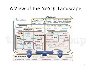 A View of the NoSQL Landscape




                                21
 