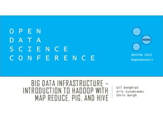 Big Data Infrastructure: Introduction to Hadoop with MapReduce, Pig, and Hive