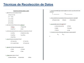 Técnicas de Recolección de Datos
 