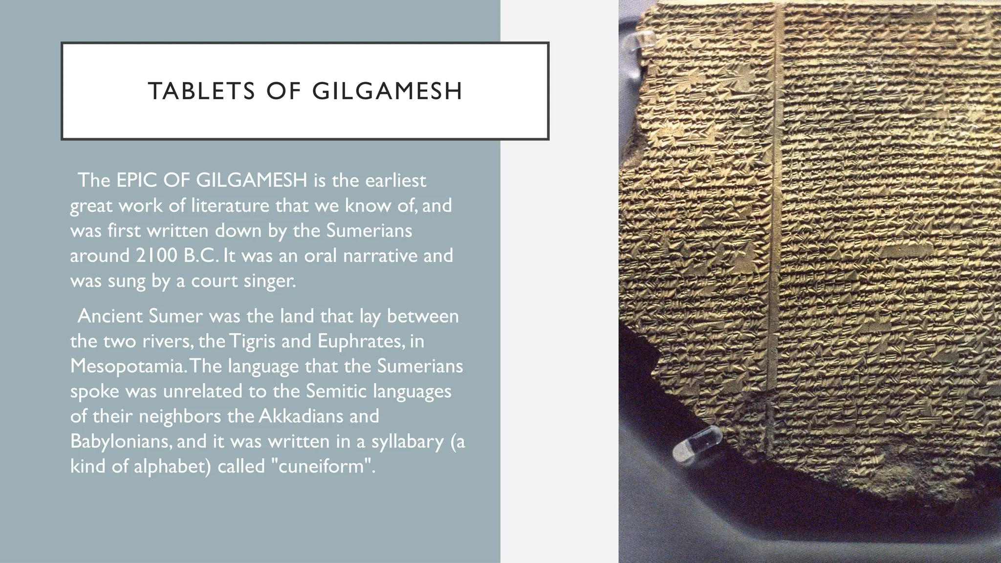 The Epic of Gilgamesh and ancient literature | PPTX