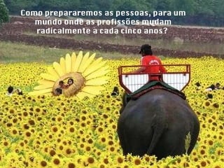 Como prepararemos as pessoas, para um mundo onde as profissões mudam radicalmente a cada cinco anos?  