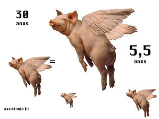 30  anos = 5,5  anos assistindo TV 