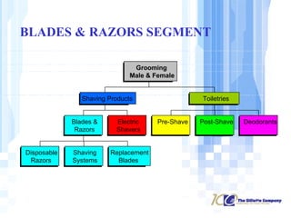 BLADES & RAZORS SEGMENT Disposable Razors Shaving Systems Replacement Blades Blades & Razors Electric Shavers Shaving Products Pre-Shave Post-Shave Deodorants Toiletries Grooming Male &   Female 