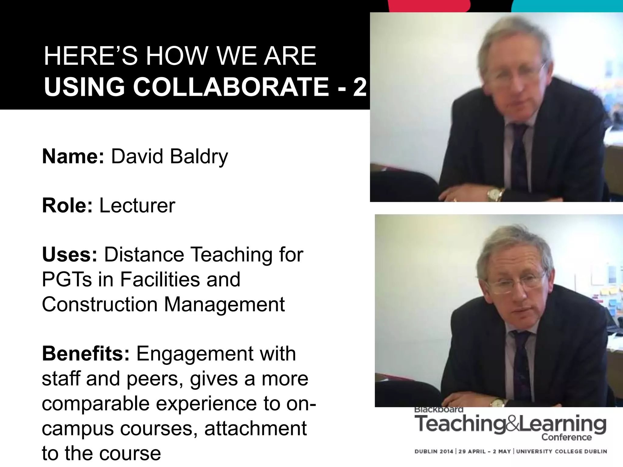 Blackboard "Collaborate: A Room with a View" presentation from April 2014 @ #BbTLC2014