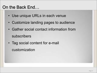 Social bookmarkingNew World ProspectingOUTBOUND Bottom-up lead genEnhanced lead qualificationMultiple points of engagementINBOUND SEOBlogsTwitterContent PremiumsWord of Mouth