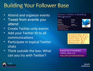 <ul><li>Attend and organize events </li></ul><ul><li>Tweet from events you attend </li></ul><ul><li>Create Twitter-only ev...
