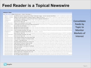 Feed Reader is a Topical Newswire Consolidate Feeds by Topic to Monitor Markets of Interest @pgillin 