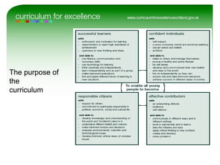 The purpose of
the
curriculum
 