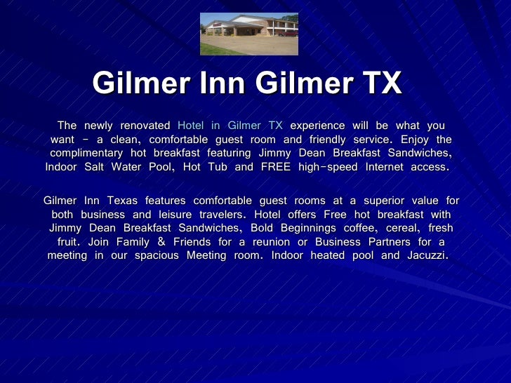Motel in Gilmer TX, Gilmer TX Motels