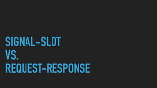 SIGNAL-SLOT
VS.
REQUEST-RESPONSE
 